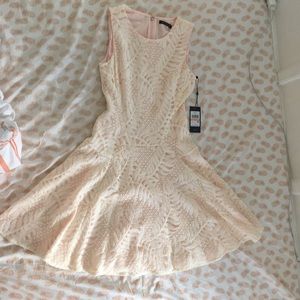 Blush pink lace dress